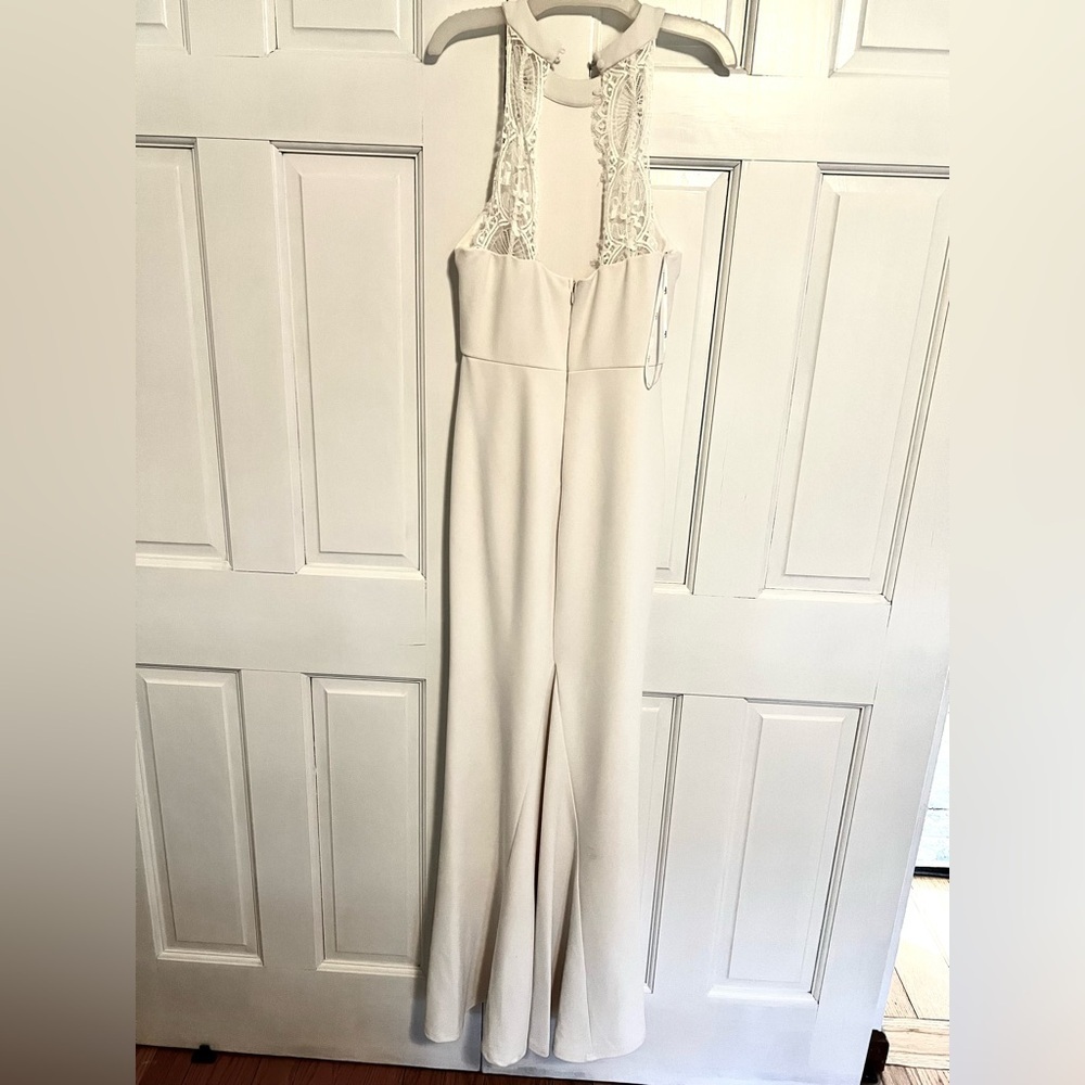 Lulus White Lace Halter Mermaid Maxi Wedding Dress Size S - Picture 2 of 8